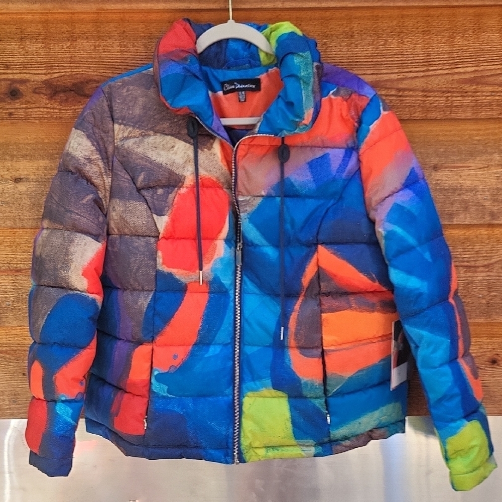 Clare Desjardins Colorful Puffer Jacket xl NWT
